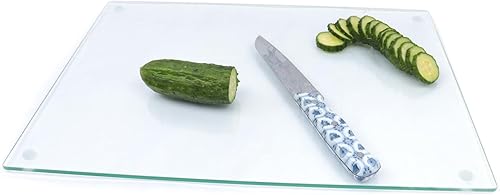 Tabla de cortar de vidrio templado para cocina, tabla de cortar transparente para encimera, paleta de vidrio para pintura al óleo, resistente al