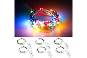 CYLAPEX Beard Christmas Lights, 6 Pack Multicolor Fairy String Lights Battery Operated...