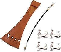 Vista 3 de Jiayouy Kit de accesorios de violín 4/4-3/4 con afinador fino de metal, 4 clavijas de afinación, pasador de barbilla, cola de repuesto