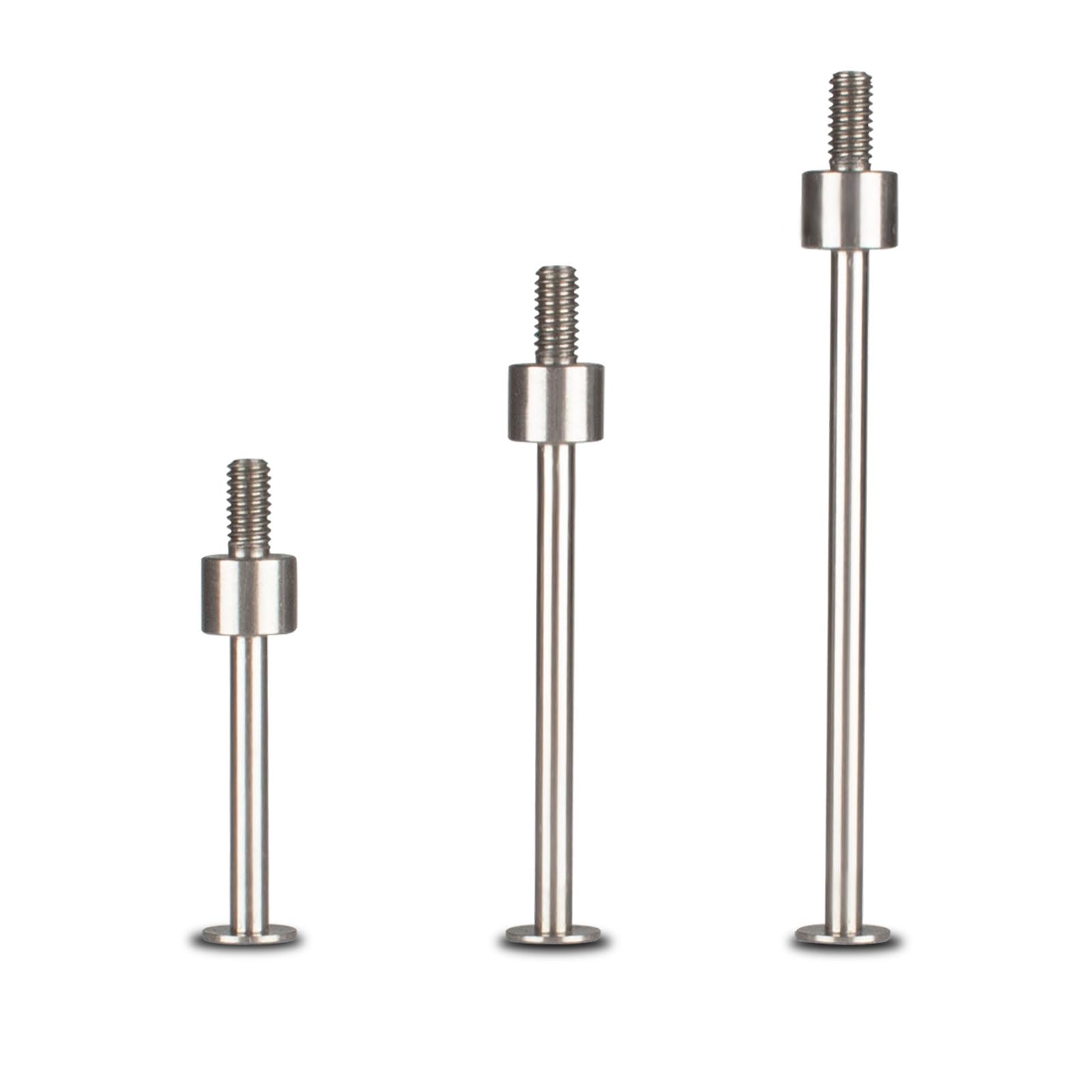 Flat Contact Points Set for Dial Indicator Depth Gauge M2.5 Thread 0.4mm Thickness 5mm Diameter (L20/L30/L40mm)