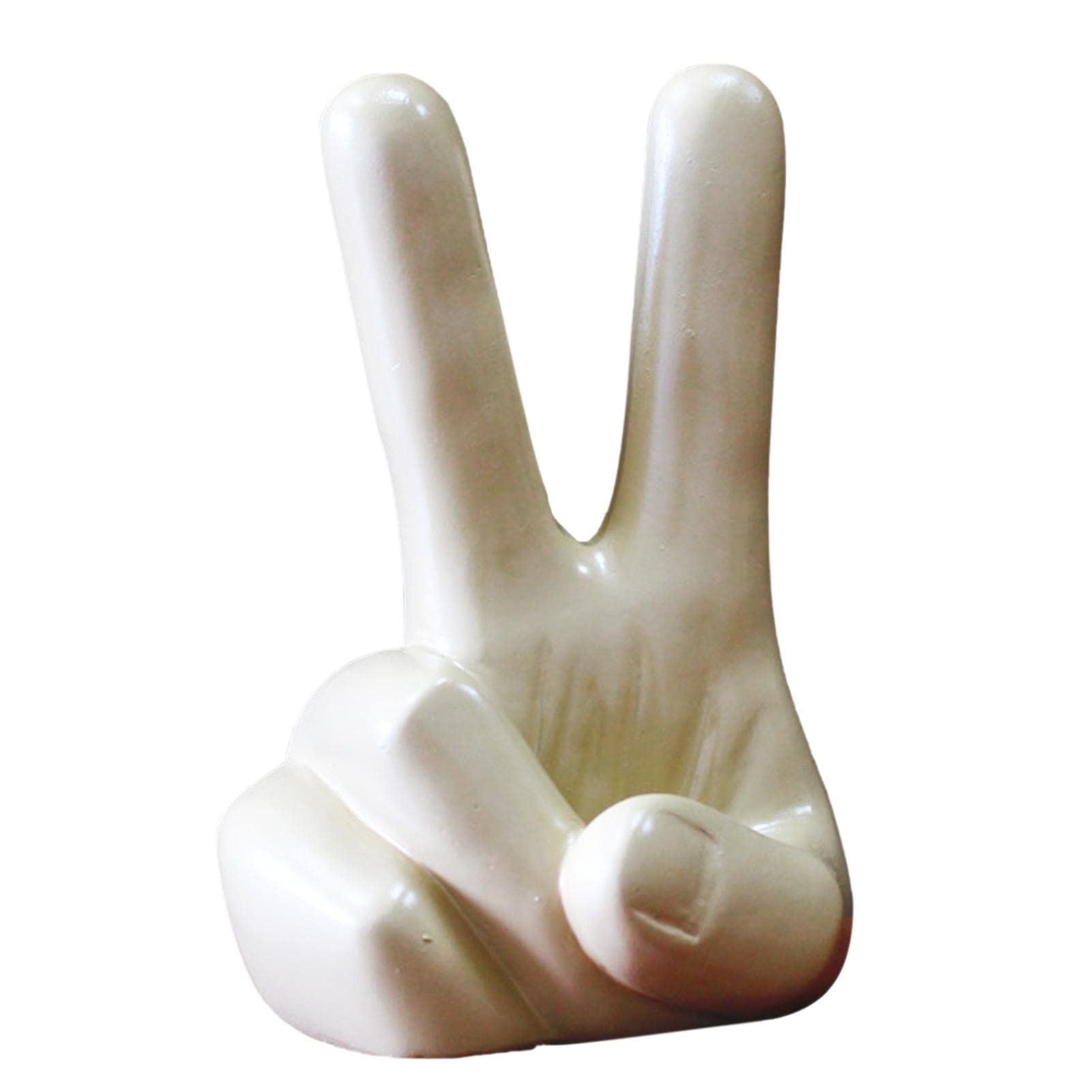 スカルハンドオブジェ　ピースサイン Amazon.co.jp: ピースサインの指の像、創造的な手の像の指の