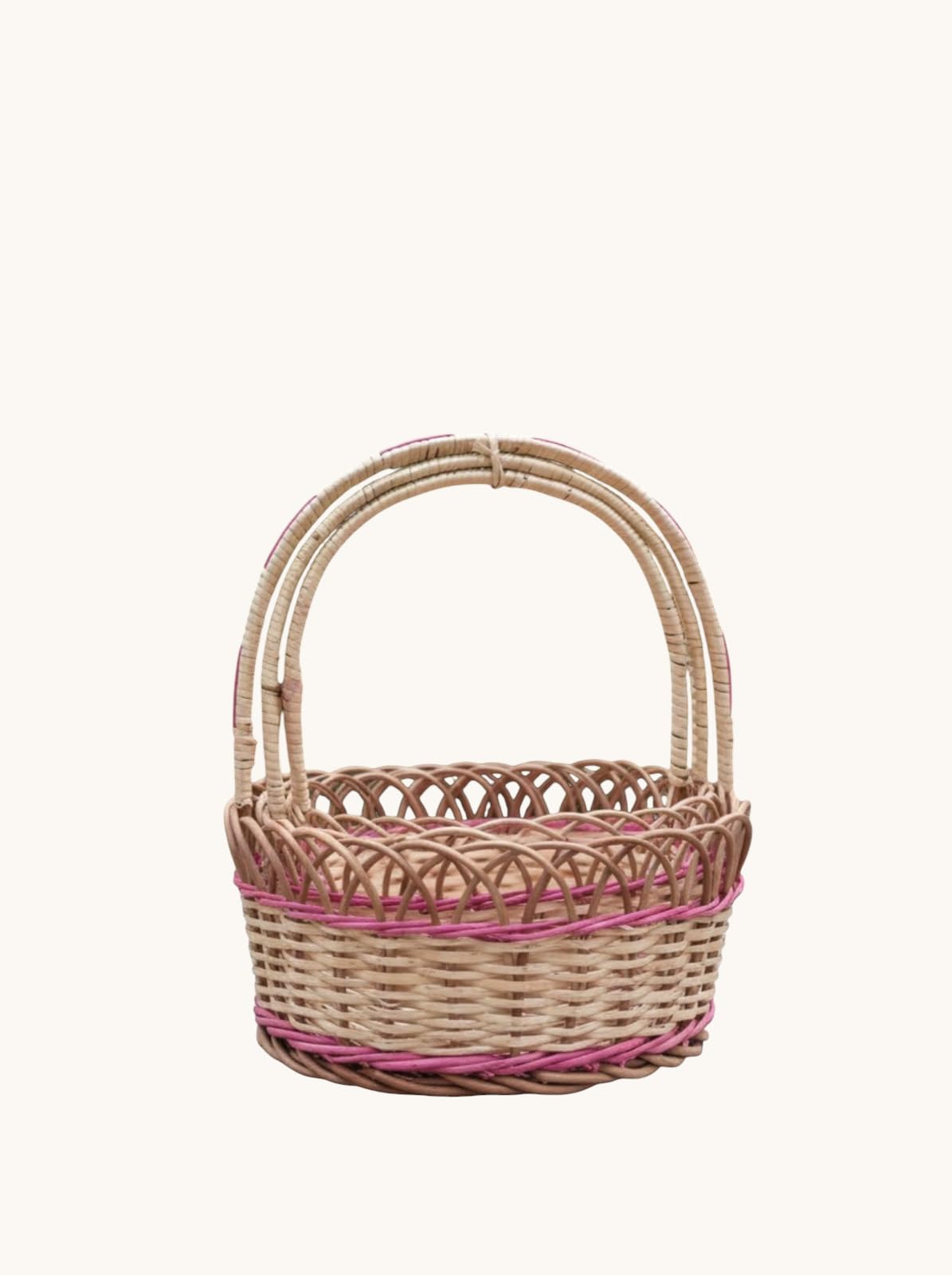 Handwoven Wicker Basket with Handle, Rattan, Multipurpose, for Gift Hampers, Fruits, Flowers and Home Décor-image-22