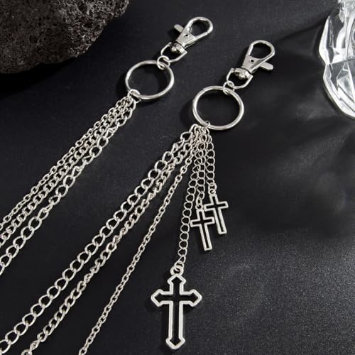 Fashion Layered Pants Wallet Chains Exquisite Gold Silver Cross Jean Pocket Chain - image 5