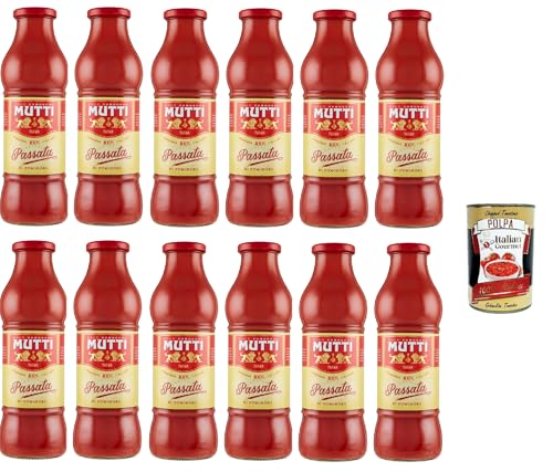 12x Mutti Tomate Passata paté de tomate salsa tomate 100% Italiano 700g + Pulpa Italiana Gourmet 400g