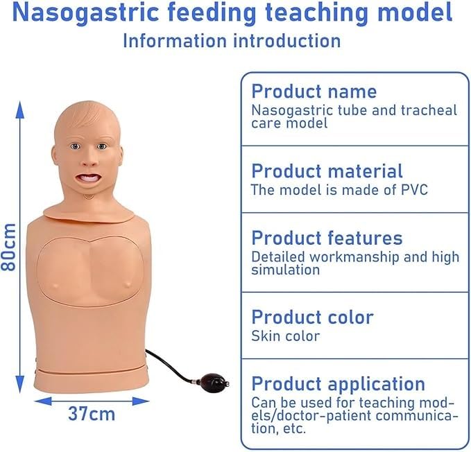 Intubacyjny model pielęgnacji nosowo-żołądkowej i tchawicy, pomoc dydaktyczna, symulator tracheostomii płukania żołądka