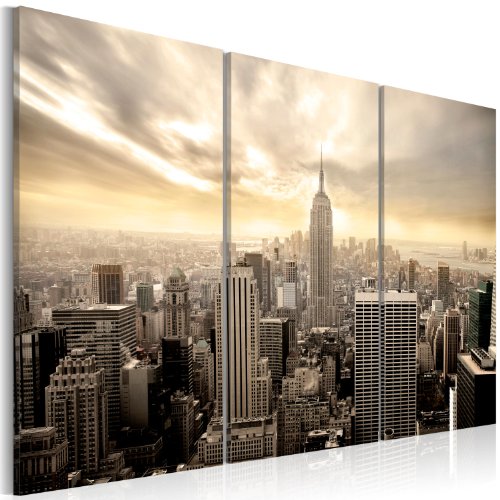 artgeist Acoustic Canvas Wall Art New York 47x31 in - 3pcs Picture with Acoustic Foam Sound Print Artwork Room Acoustics Soundproofing 9020130