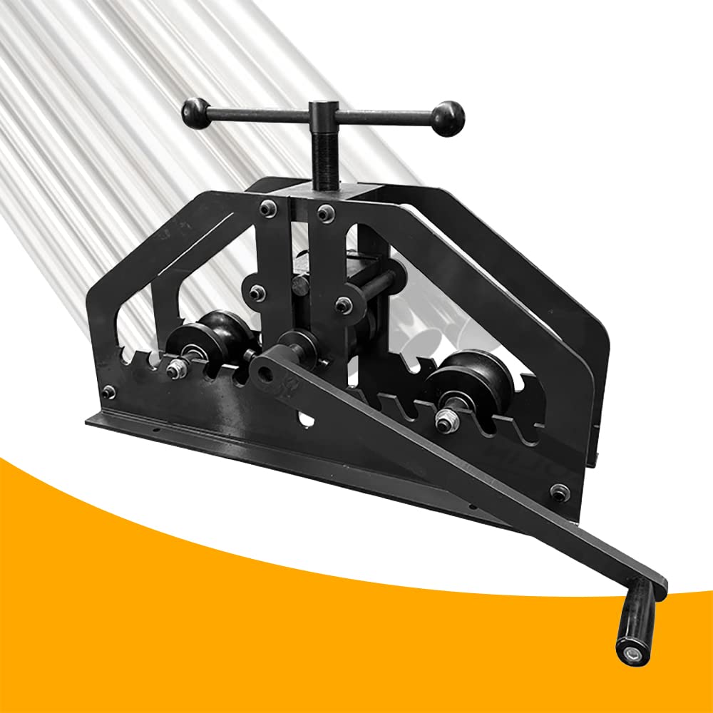 HIFMGHE Manual Tube Roller Bender, Heavy-Duty Tube Pipe Roller Bender, Tabletop Steel Pipe Bending Tool for Bending 1.5 Inches Steel Copper Aluminum