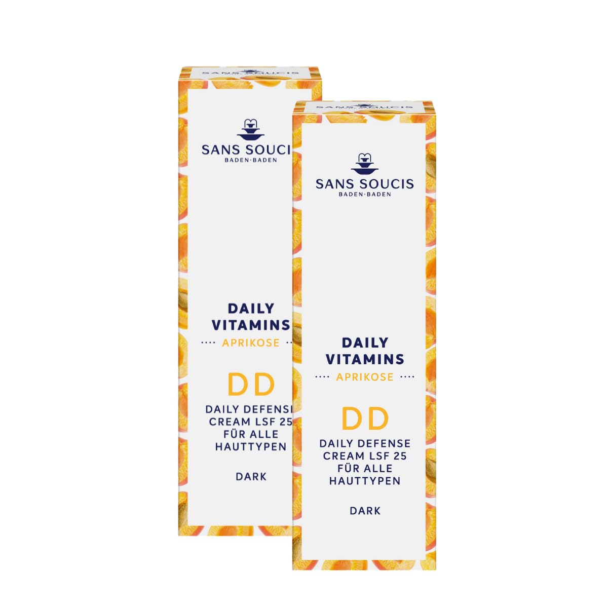Sans Soucis Aprikose DD Cream Dark mit LSF 25 2x30 ml – getönte Tagescreme Gesichtspflege Daily Vitamins Hautpflege