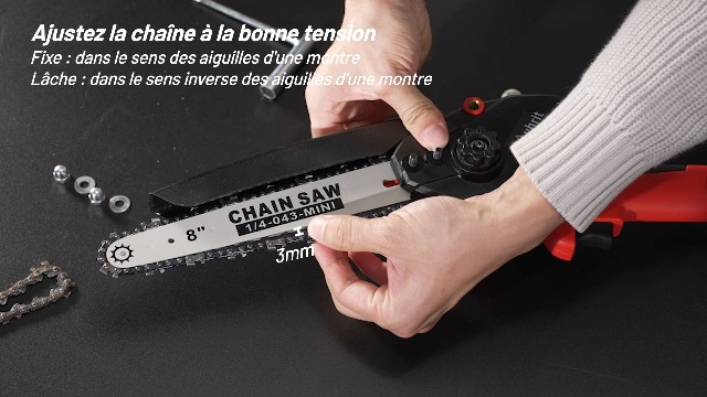 Avhrit Mini Tronçonneuse Sans Fil 8 Pouces – 8000 MAh Puissante Avec 2 Batteries 4.0Ah, Moteur Brushless, Lubrification Auto – Parfaite Pour Élagage Jardin Et Branches