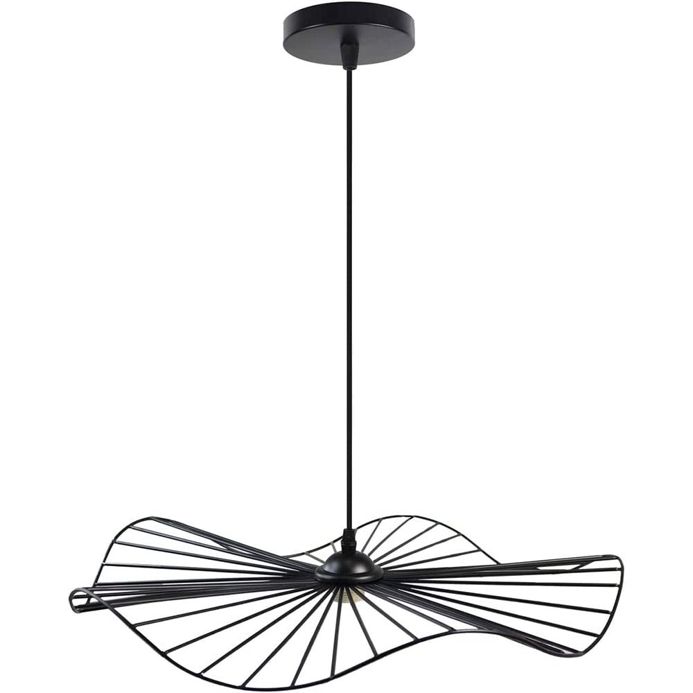 Vetrineinrete® Lampadario da soffitto pendente a sospensione di forma rotonda traforato plafoniera lampada portalampada con attacco e27 arredamento casa moderno (Nero) P52
