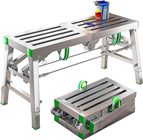 Preisvergleich Produktbild ACLips Trittleitern Home Fold Arbeitsplattform, Stahlgerüstausrüstung, höhenverstellbare Arbeitsplattform, Gerüstturm, Leiterhocker, Werkbank, 900 lbs maximale Belastung