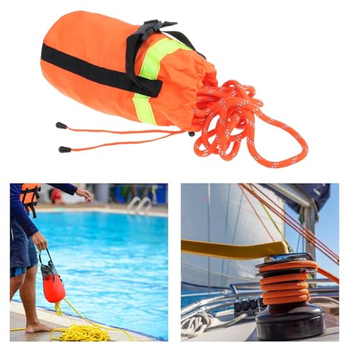 Perfeclan Wasserwurfsack, reflektierendes schwimmendes Seil, zum Bootfahren, Angeln, Driften, Kanufahren, Schwimmen, Kajakfahren, 21m Seil
