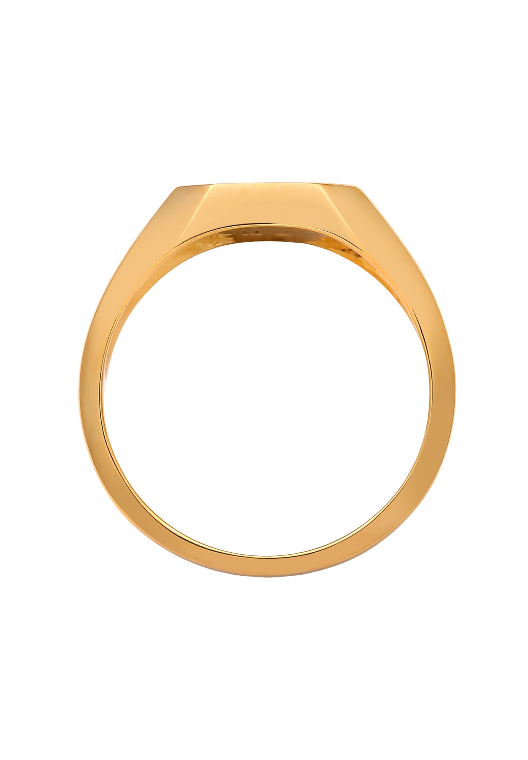 Kuzzoi Anillo de sello para hombre, rectángulo con esmalte rojo, de plata de ley 925, chapado en oro, anillo macizo (10 mm) para hombres en la talla 54-66, 0605912925