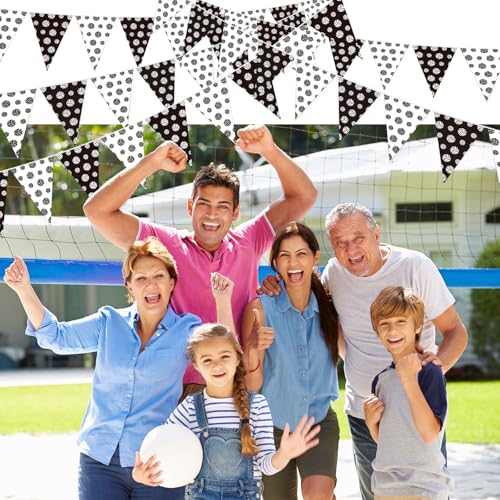 Image of Jetec 5 Pcs 49 ft Volleyball Party Decorations Pennant Banner Theme Triangle Flags Garland Bunting Banner for Volleyball Fans Outdoor Indoor Home Sport Birthday Party Decorations Supplies