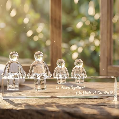 Crystal 15th Anniversary Wedding Gifts for Women Her,15 Years for Him Husband - 15 Years...