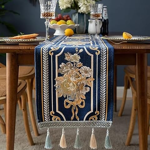 Auons Elegant Jacquard Table Runner Cover
