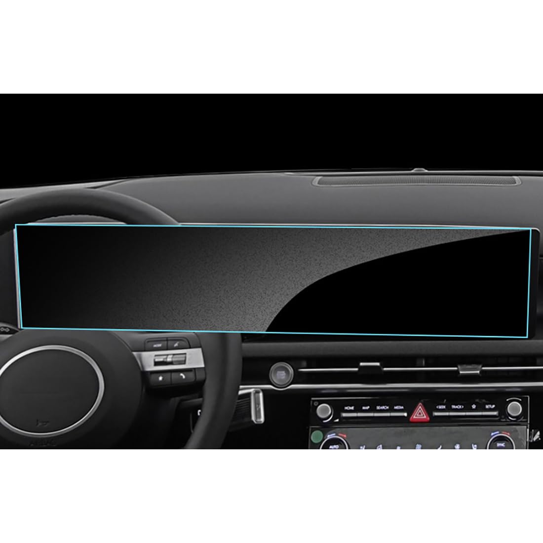 Matten Navigation Schutzfolie für Hyundai Tucson NX4 2025 2026 12.3" | 0.33mm Tempered Glas Transparent Displayschutzfolie für Hyundai Tucson NX4 2025 2026 12.3", Entspiegelte Anti-Fingerabdruck