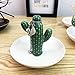 Bjimn Keramik Kaktus Schmuck Ring Halter Teller Schmucksache Schmuck Inhaber mit Kaktus Formtierständer für Frauen, Heimdekoration Ornament Urlaub Party Geburtstagsgeschenk (Color : EIN)