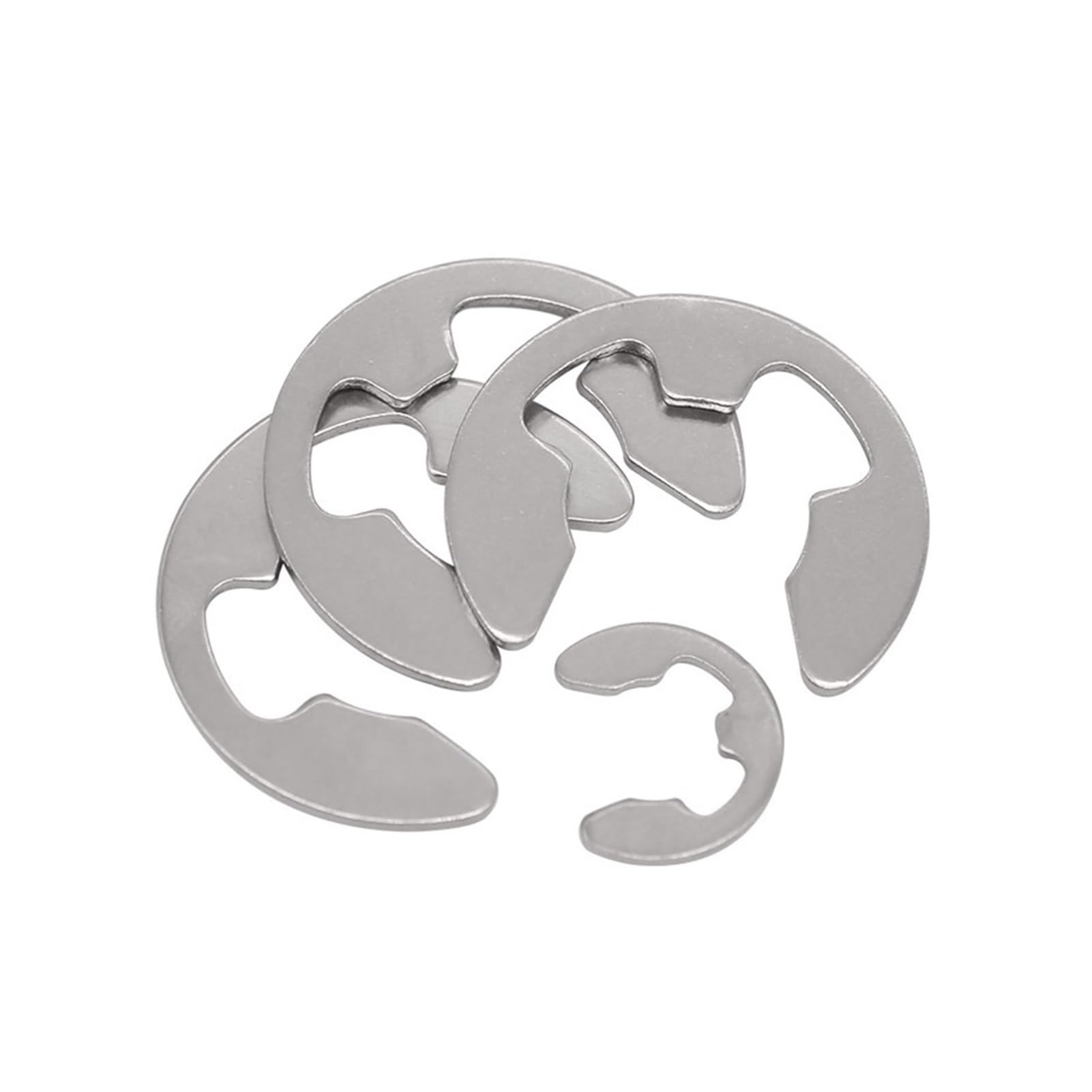 Lksgjsnb One Color 100Pcs Din6799 304 Stainless Steel M2 M2.5 M3 M4 M5 M6 M7 M8 M10 Jump Ring Circlip Sake Retainer E Clip Split Washers(M4 100Pcs)