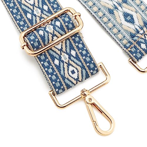 Image of Wide Shoulder Strap Adjustable Replacement Belt Guitar Style Crossbody Bag Handbag Strap Multicolor Canvas Straps(Wide:2in)(Color16)