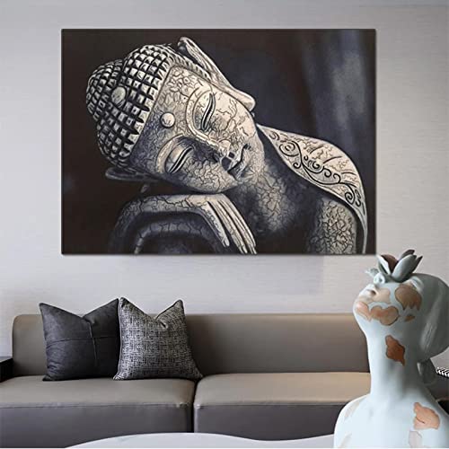 Tableau Bouddha chinois sur toile haut de gamme grand format décor mural de salon