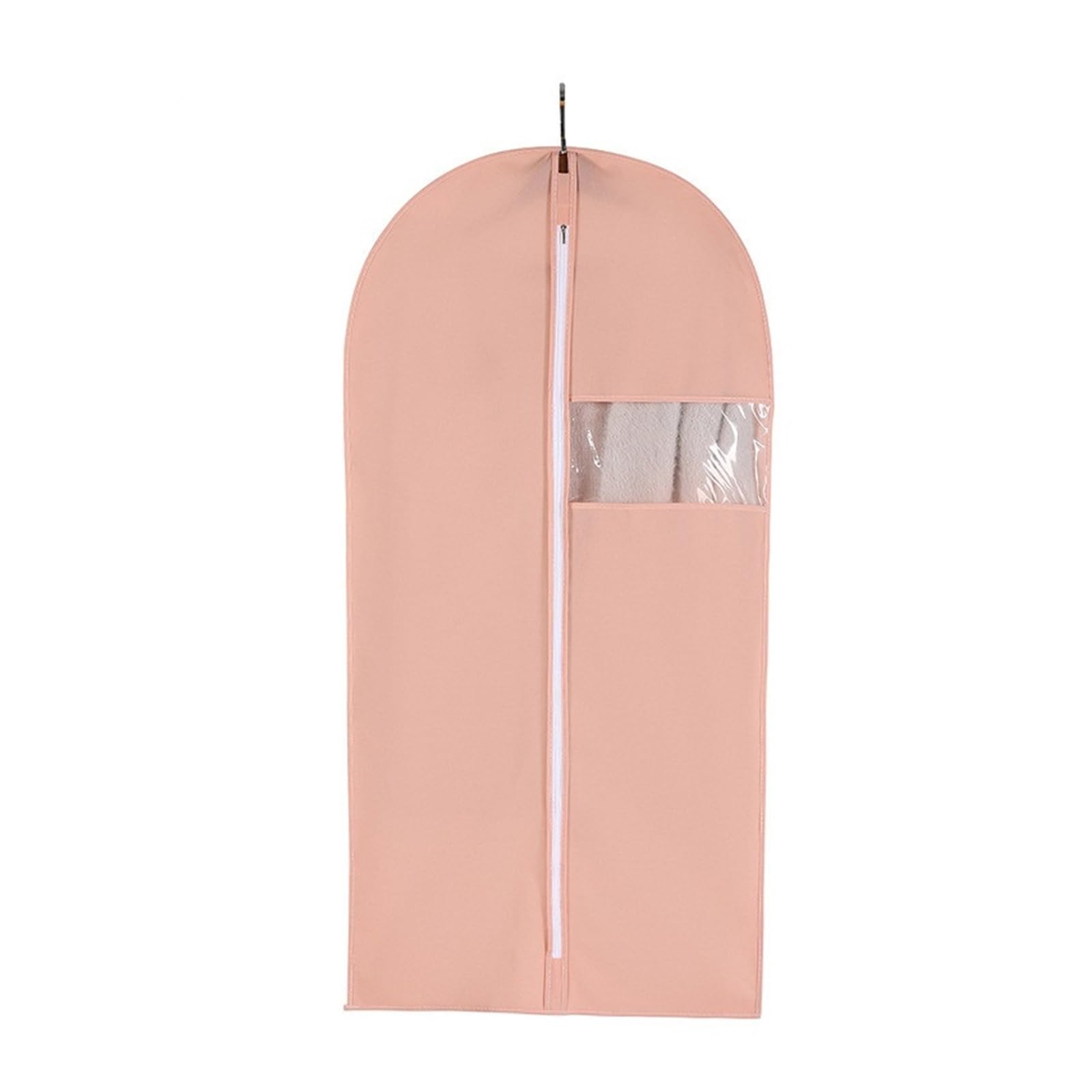 Garment Bag 5pcs Dust-proof Cover For Suit Non-woven Cloth Visible Transparent Window Clothing Proof Jacket Clothes Bag Protection(Pink,About 60x120cm)