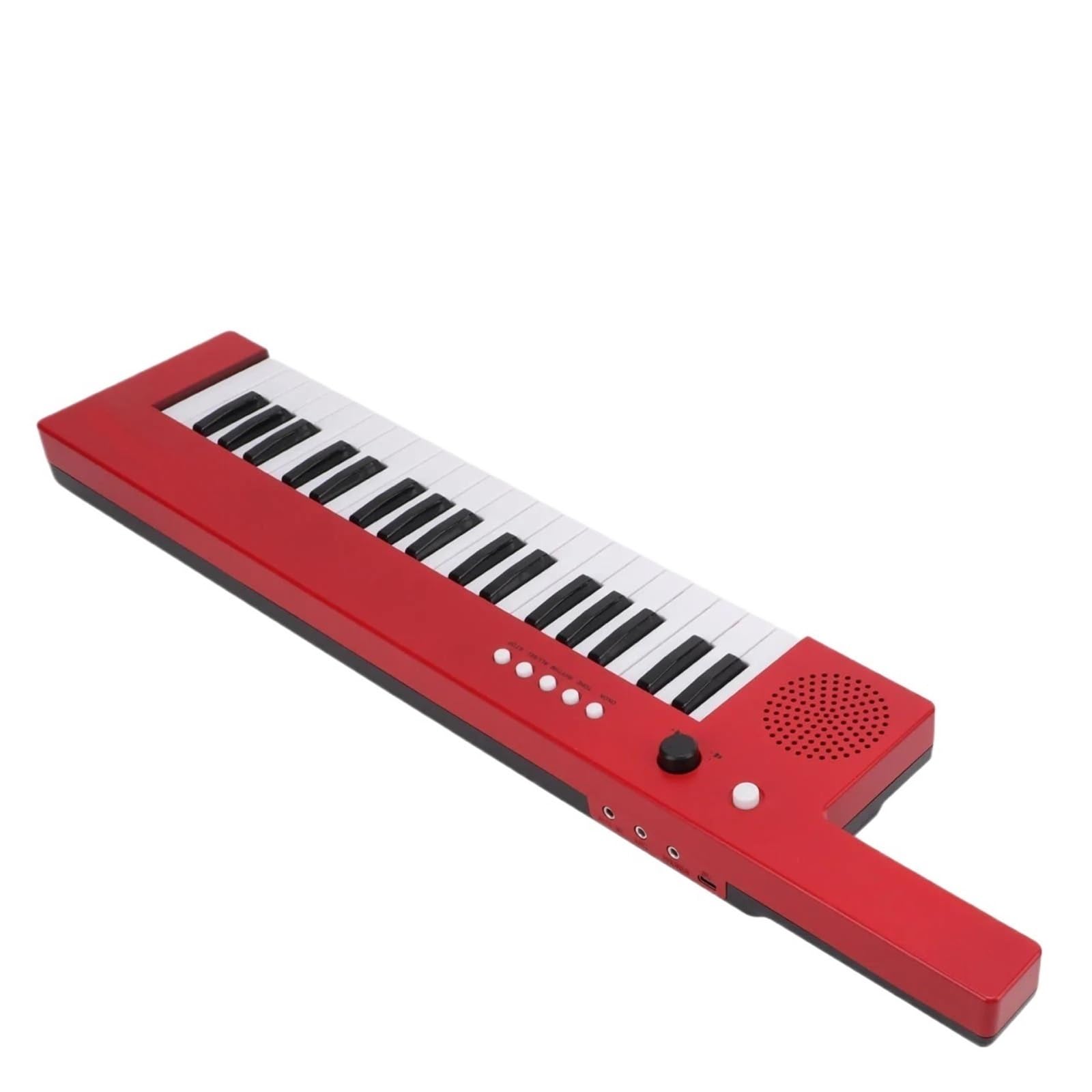 Órgano Electrónico De Guitarra De 37 Teclas Con Correa Para El Hombro Y Micrófono Para Principiantes Musicales(Red)