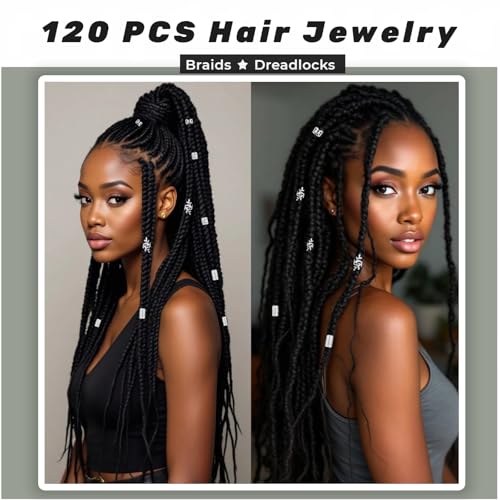 Kit de 120 piezas de joyería para cabello en plata miniatura 5