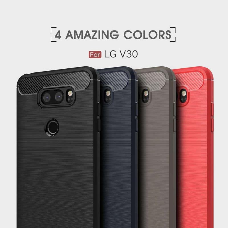 Image of Hybrid Carbon Fiber Back Case for LG V30 / V30 Plus (Blue)