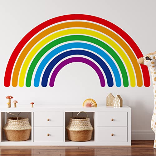 67 X 33 Inch Large Rainbow Wall Decals Rainbow Wall Sticker For Kids Peel And Stick Waterproof Removable Diy Art Wall Stickers For Kids Nursery Bedroom Living Room Wall Decor (Rainbow) #TOP1