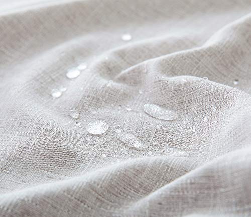 Villa Feel Textured Fabric Table Cloth Waterproof Heavy Weight Cotton Linen Fabric Dust Proof Table Cover For Kitchen Dinning Tabletop Decoration(54" X 70" Rectangular-Beige Texture) #TOP4