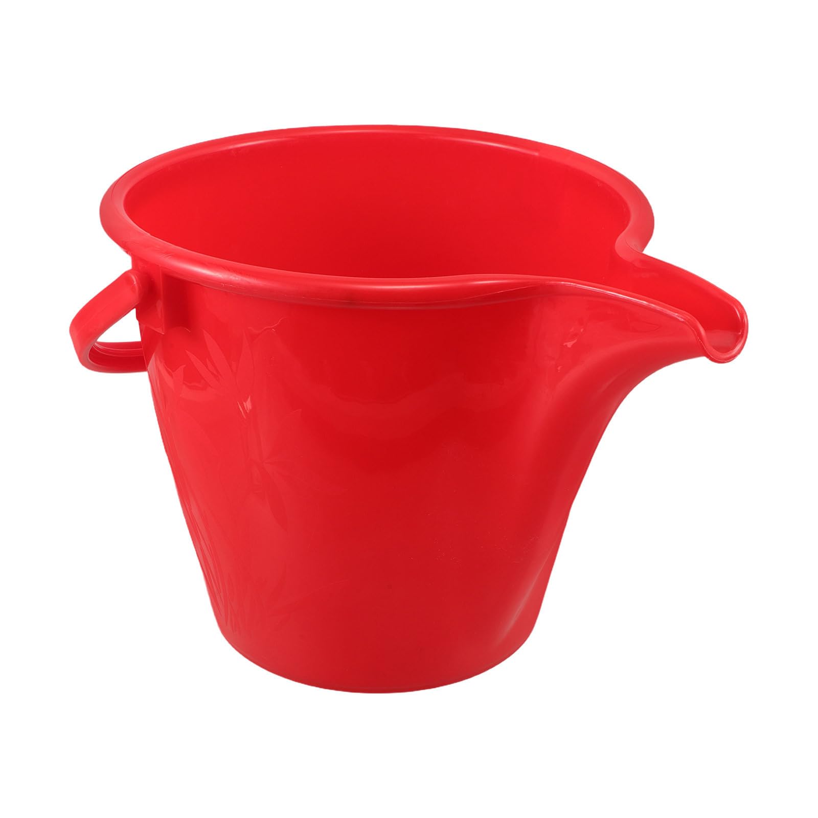 Cubo de plástico rojo de gran capacidad con asa para jardinería y abono