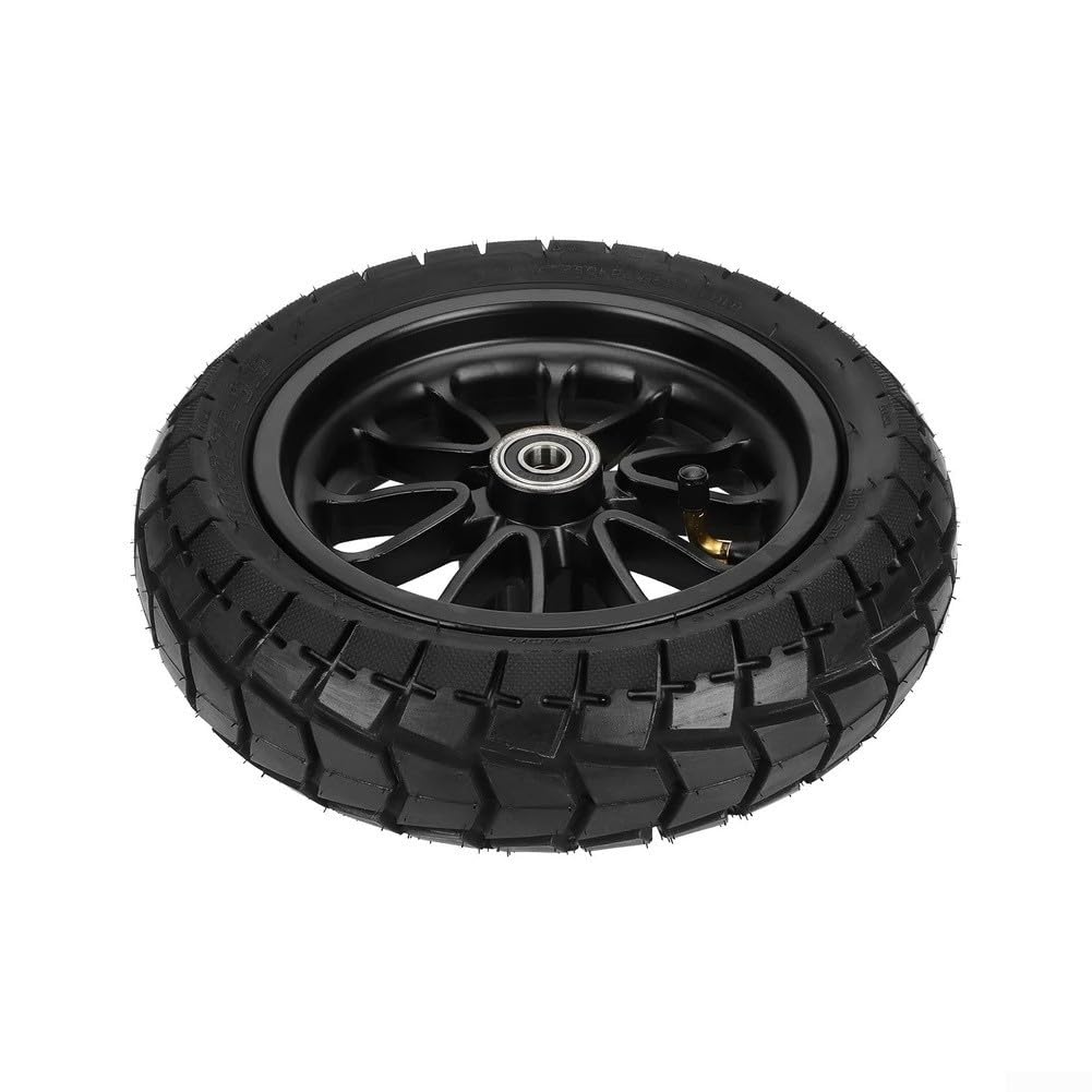 Moyeu de roue avant de scooter électrique Kukirin A1 avec pneu 10 x 2,75-6,5 jante en alliage d'aluminium pièce de rechange en caoutchouc couleur noire kit pré-assemblé pour une expérience de conduite
