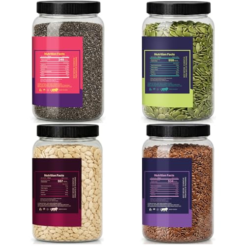Image of LILA DRY FRUITS Seeds Combo Pack Chia Pumpkin Watermelon Flax Seed 100 g x 4 | Raw Mixed Seeds Pack for Daily Nutrition, Healthy Snacking, Smoothies & Breakfast Toppings Perfect for Gifting