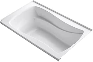 Kohler K-1259-R-0 Mariposa Alcove Bathtub – 6 Ft Acrylic, Right-Hand Drain With Tile Flange, White