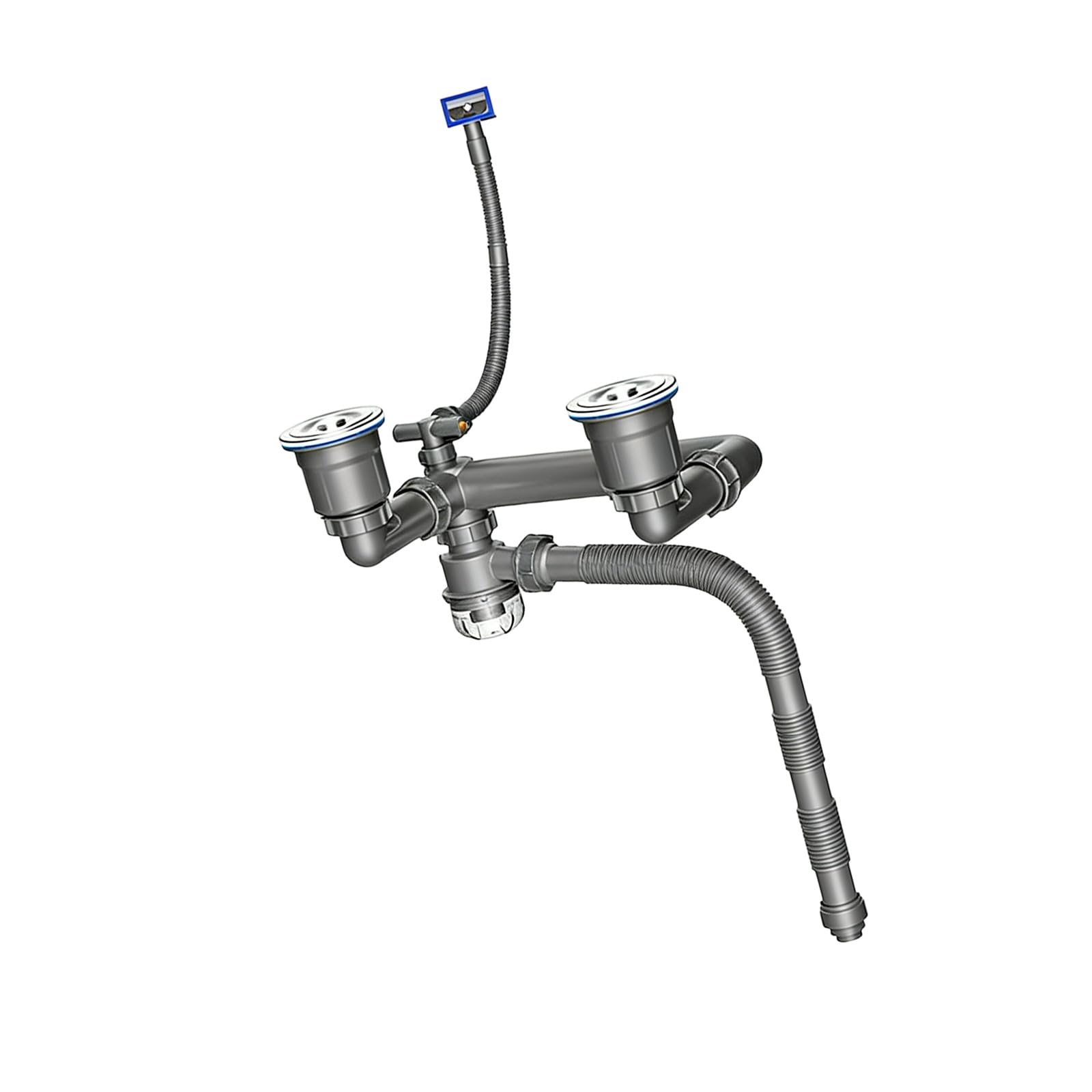 Kaeltsyn Scripture Length Steel Sink Drain Pipe With Blocking Technology Waterproof Link For Hassle Easy Setups Flexible Waste Pipe
