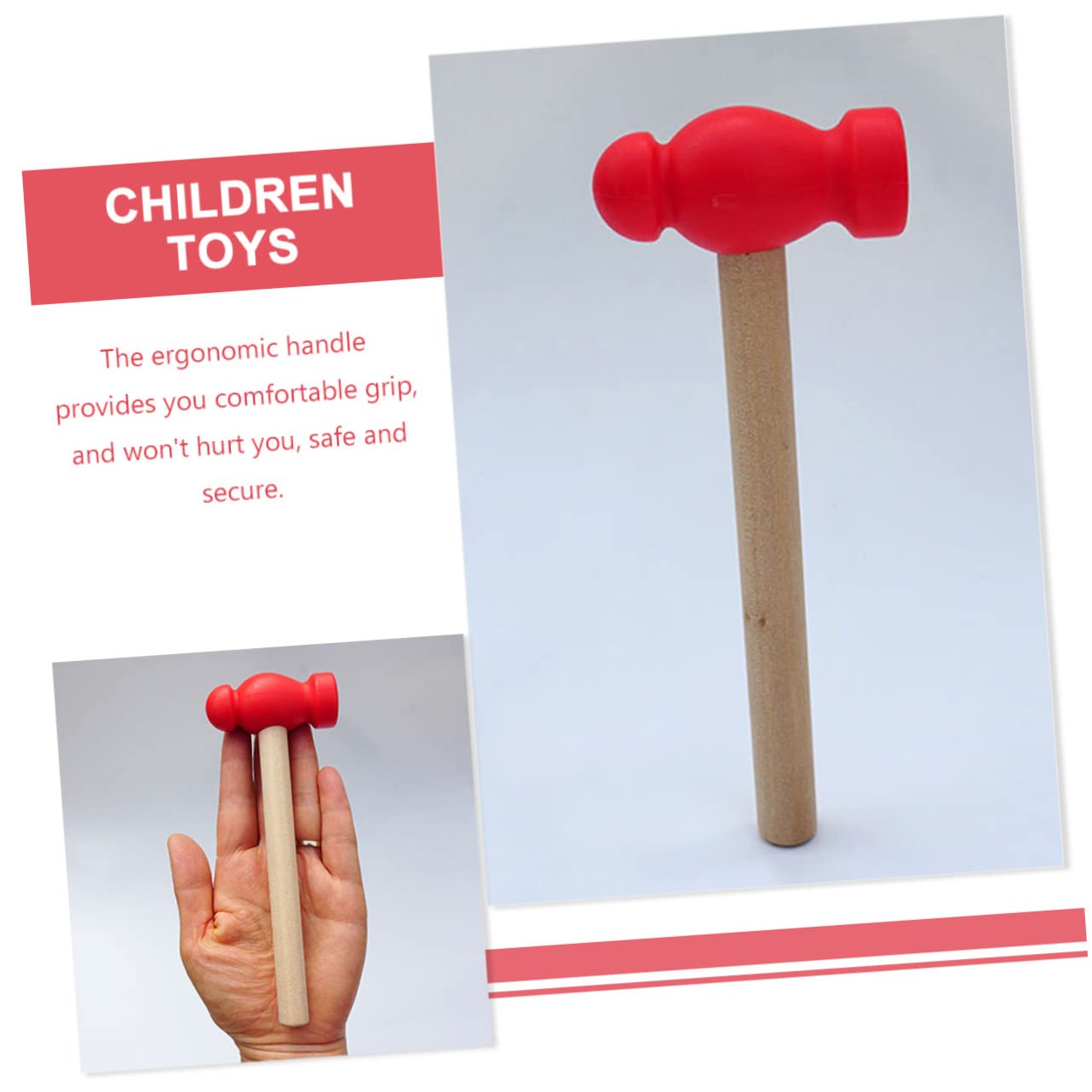 BESPORTBLE 4Pcs Hammer Durable Pounding Hammers for Boys Safe Smooth Finish Educational Play Tools for Flexible Grip and Parent Interaction