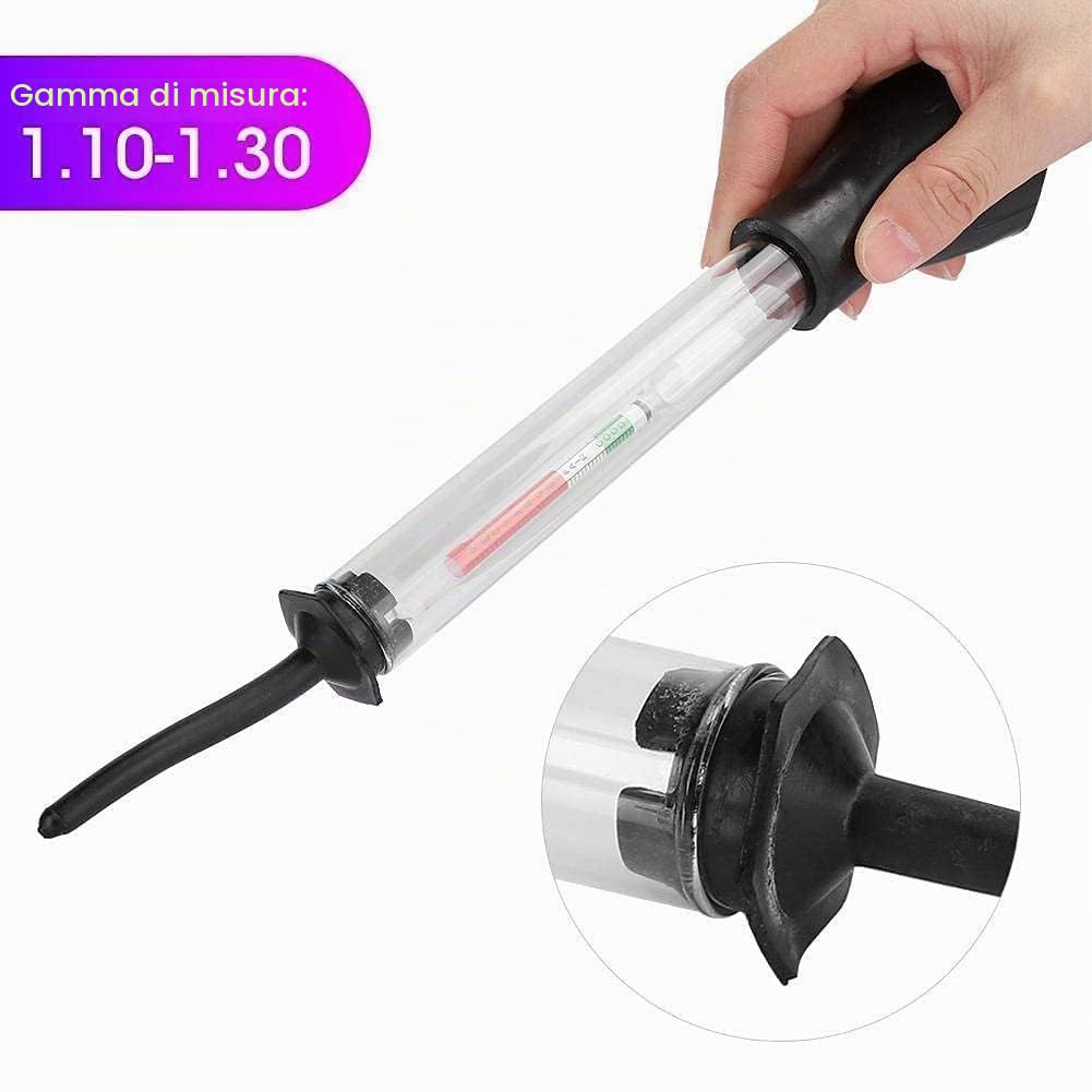 Densimetro a batteria, idrometro per batteria elettrolitica per auto 8 pollici Rilevamento rapido Misuratore di densità elettroidraulico Test strumento acido Strumenti per riparazione auto