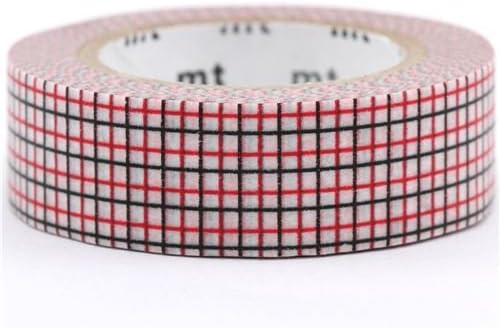 Masking Tape with Black, red & White Square Pattern