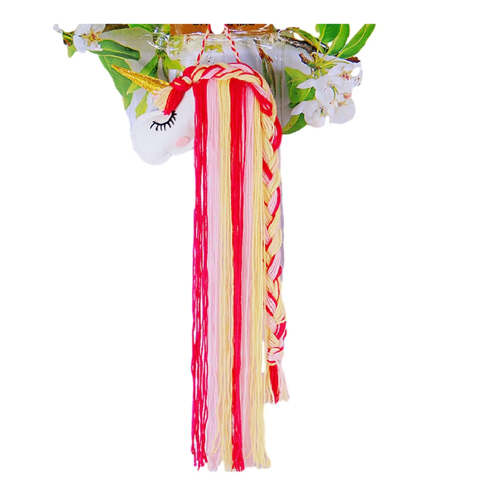 BaronHong Unicorn Hair Bow Holder Organizer Clip Headband Storage Girls Hanging Wall Decor (Red-Pink, S)