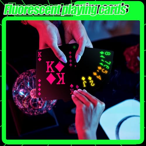 Cartas de Póker fluorescentes caja negra 54 cartas miniatura 4