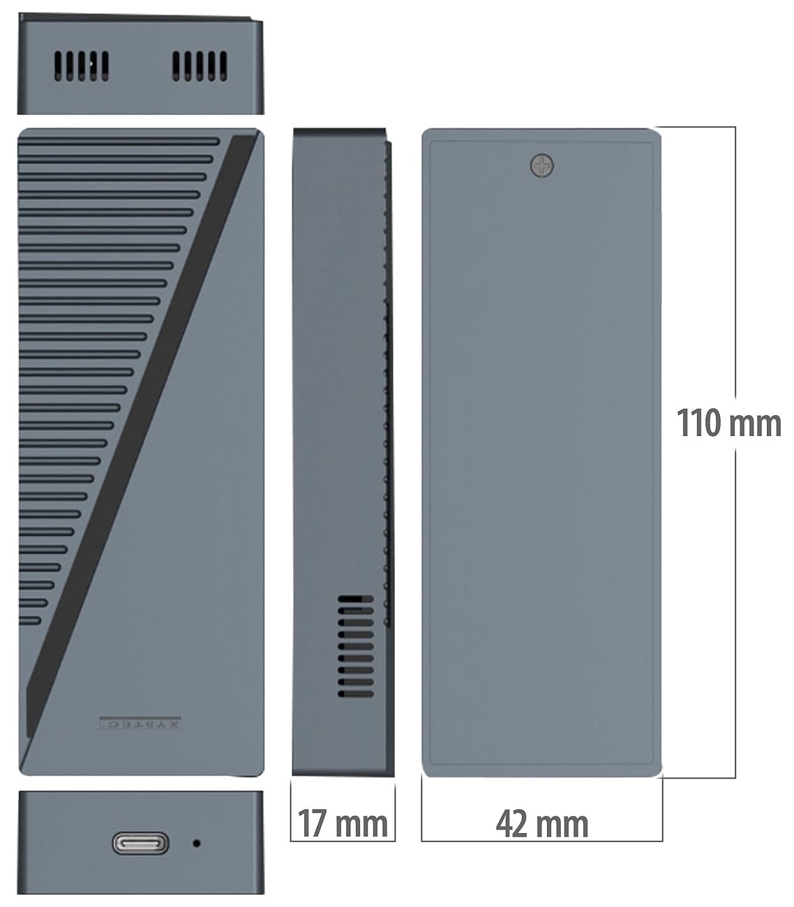 Xystec custodia per SSD: Custodia SSD in alluminio, ventola integrata, NVMe (case per esterni, case NVMe con ventola)