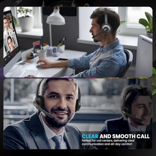 Image of Dyazo Type C Wired Headphones with Mic | Lightweight On Ear Headset Compatible for PC, Mobile Phones, Laptop & MacBook | Comfortable Fit | Ideal for Office, Calls & Online Meetings (Black)