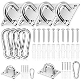 Mardatt 8 Stück M8 304 Edelstahl Pad Augenplatte U Haken Karabinerhaken, Marine Hardware Klammerhaken Schlaufe mit Schrauben für Hängematte Schwingel