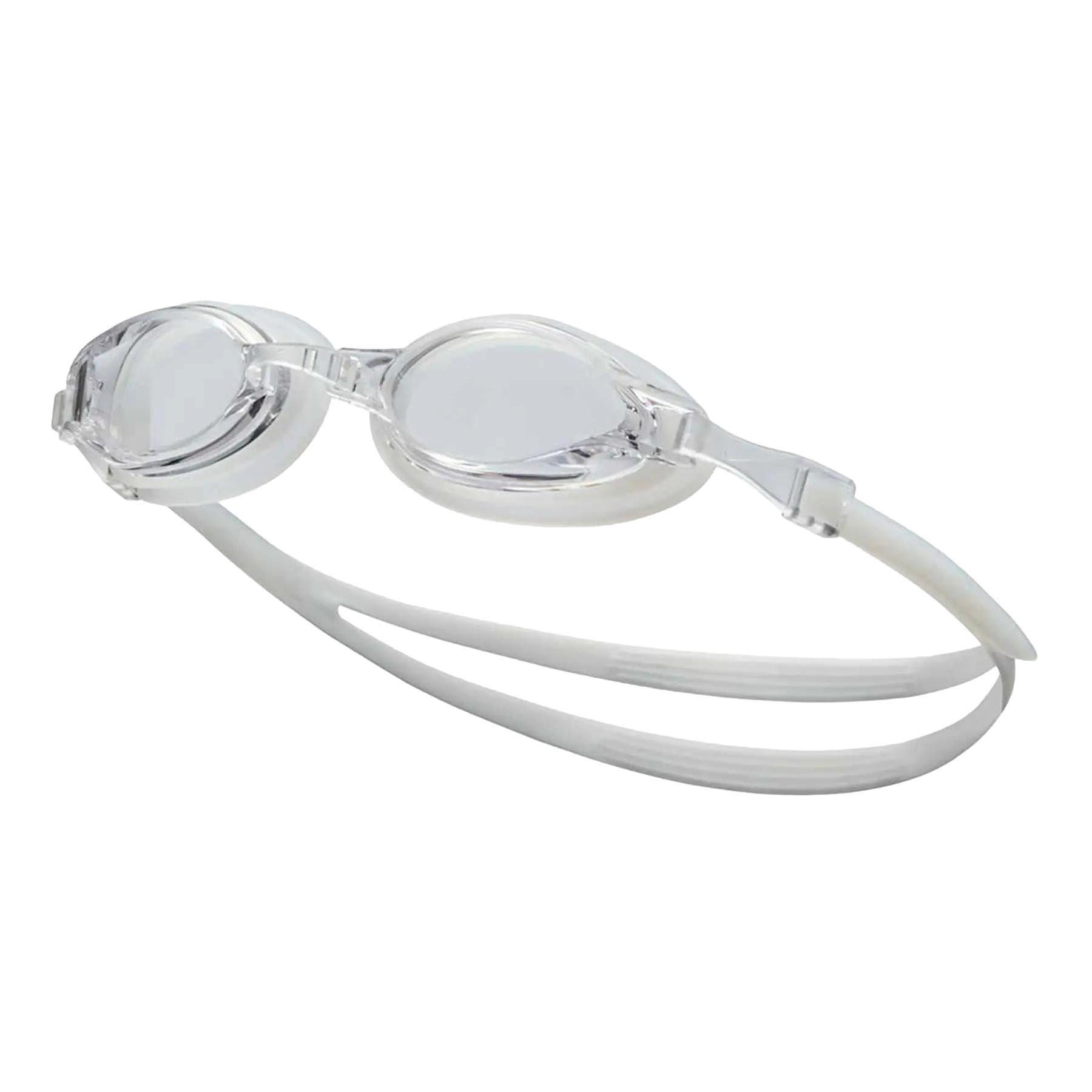 NIKE Swim Chrome Remora White Swim Goggles with Mirrored Lenses, Multicolor