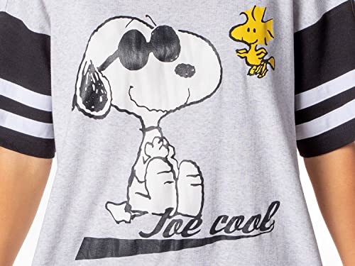 INTIMO Peanuts Joe Cool Snoopy Woodstock Oversized Boyfriend Varsity Nightgown Womens Night Shirt3