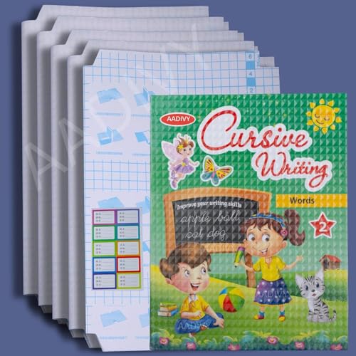 Image of 40 Pcs Medium Size Self-Adhesive Book Cover Sheets | Transparent Waterproof Film for School Books & Notebooks | Diamond Pattern, 43x30 cm