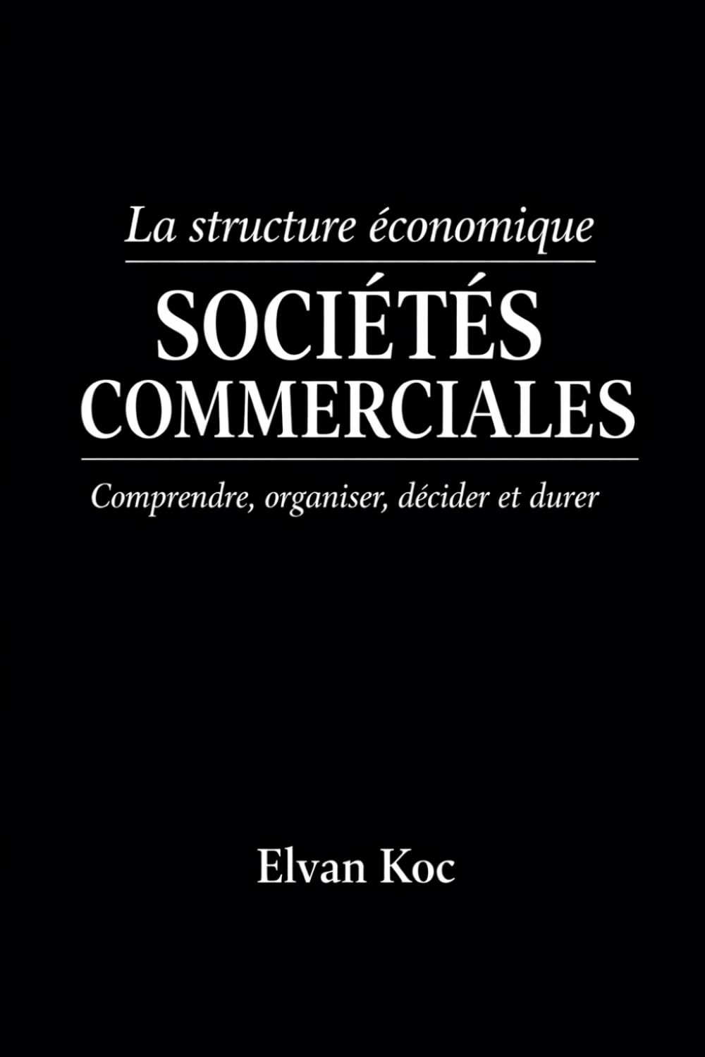 La structure économique SOCIÉTÉS COMMERCIALES: Comprendre, organiser, décider et durer