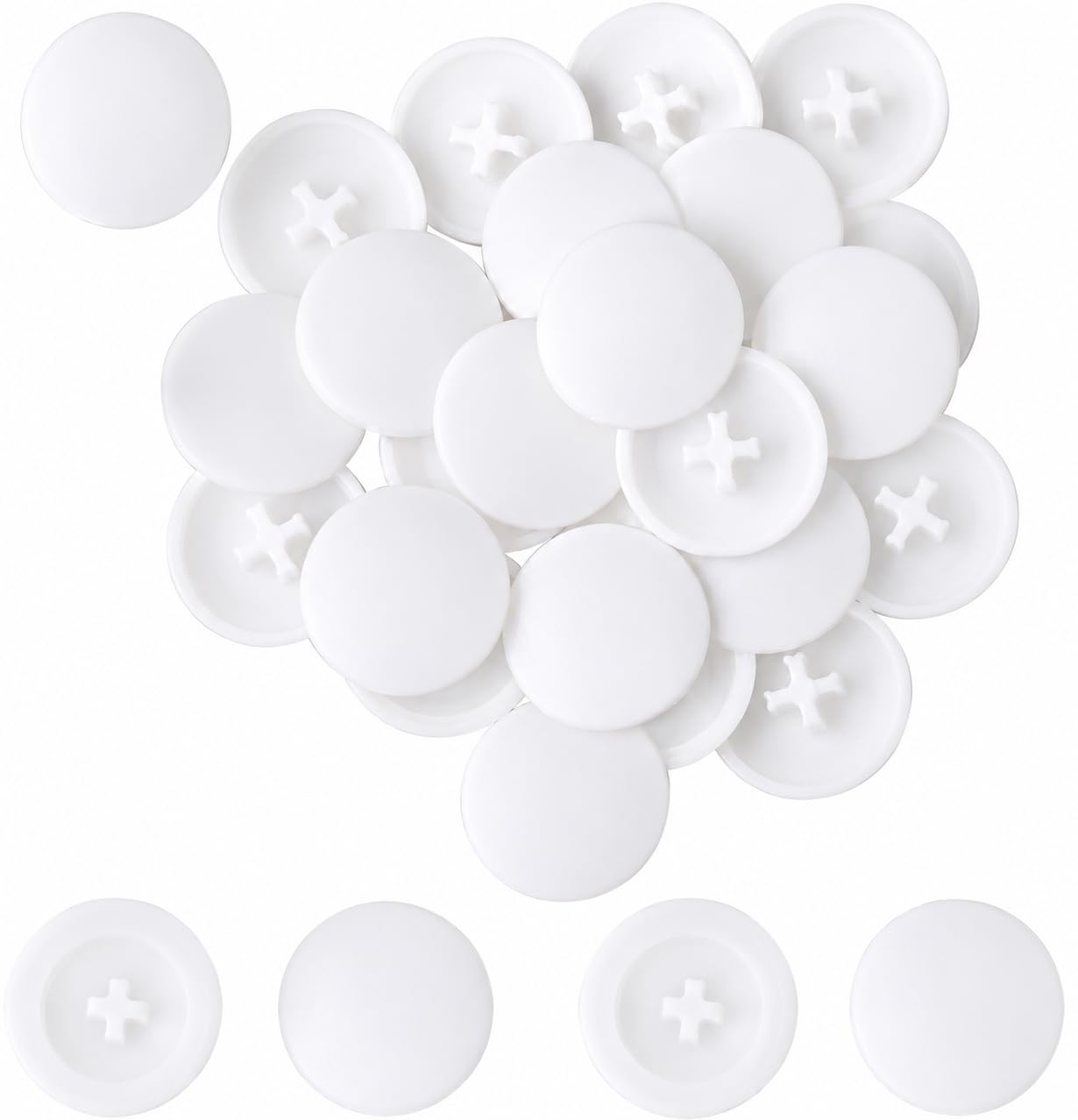 White Plastic 12mm PVC Screw Caps (Pack of 25)-image-49