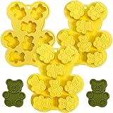 Bear Molds for Chocolate,3 Pack Large Gummy Bear Silicone Candy Ice Cube molds for Chocolate Jelly Candle Cake Cupcake Baby Shower Decoration